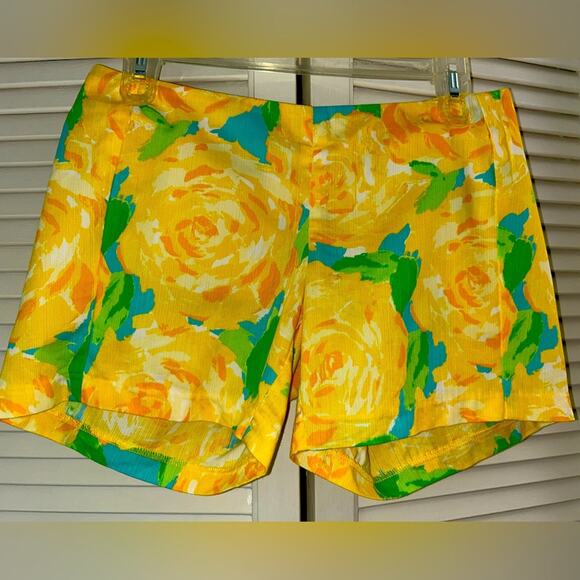 Lilly Pulitzer Deenie Shorts Sunglow Yellow First Impression Shorts Size 2 - Picture 1 of 5